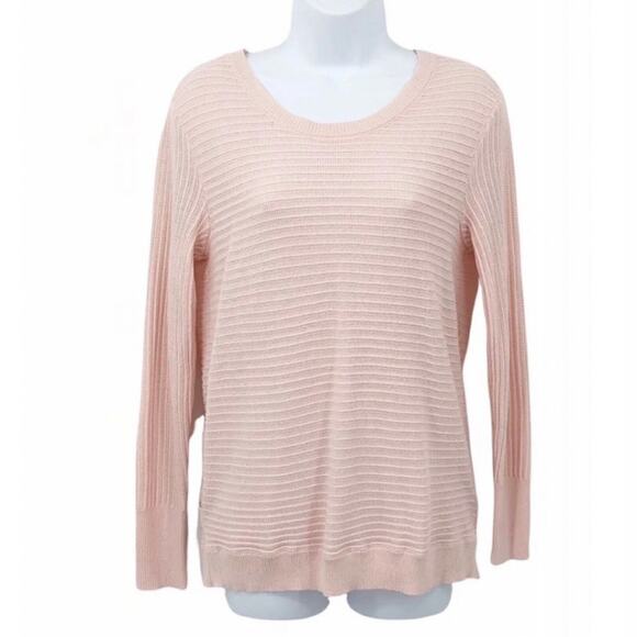 Soho New York & Company Women's Sweater Size XS Light Pink Open Knit Wrap Back - Picture 1 of 11
